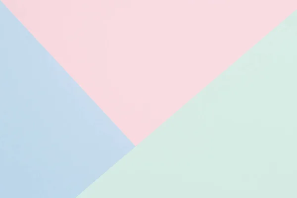抽象的な色の紙の質感の背景。光青、パステルピンク、緑の色の最小幾何学的形状と線 — ストック写真