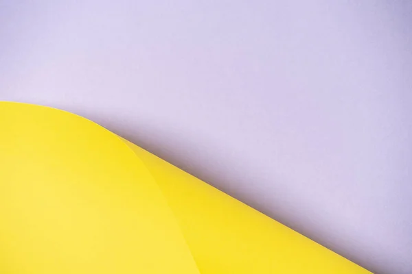 Forma curvada geométrica creativa abstracta amarillo y gris claro color papel fondo — Foto de Stock