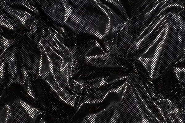 Gris negro metalizado plata lunares tela textura fondo — Foto de Stock