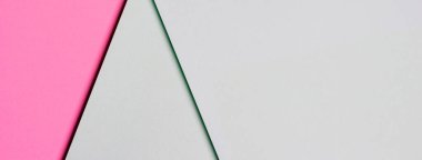 Soyut renkli kağıt dokusu arkaplanı. Minimum geometrik şekiller ve açık yeşil çizgiler ve pastel pembe renkler