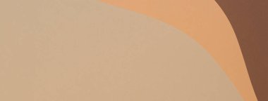 Renkli kağıtlar geometri kompozisyon afişi bej, açık kahverengi ve koyu kahverengi tonlu arkaplan.