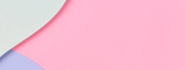 Soyut renkli kağıt dokusu arkaplanı. Pastel pembe, açık mavi ve yeşil renkte minimal geometrik şekiller ve çizgiler