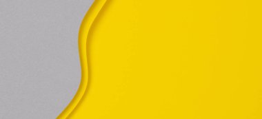 Soyut kağıt dokusu arkaplanı. Asgari geometrik şekil ve çizgiler sarı ve gri renklerde