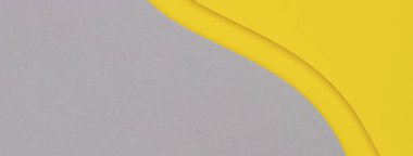 Asgari eğimli geometrik şekiller ve sarı ve gri renkli kağıt arkaplan çizgileri