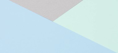 Soyut renkli kağıt arkaplan. Asgari geometrik şekiller ve çizgiler mavi, açık yeşil, gri renkler