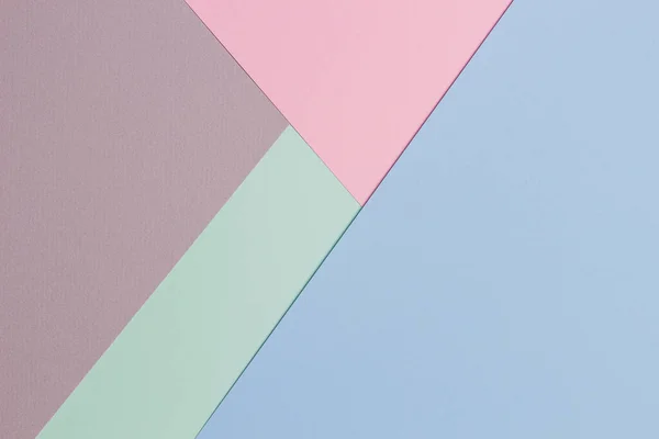 Résumé fond de papier de couleur. Formes géométriques minimes et lignes en bleu, vert clair, rose pastel, gris — Photo