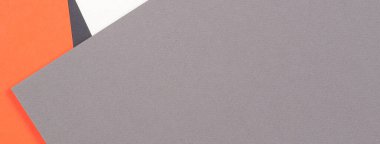 Yaratıcı soyut geometrik kağıt arka planı turuncu, açık gri, beyaz, siyah