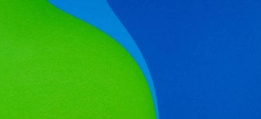 Geometrik kağıt yeşil, mavi ve cyan renkli kağıt pankart kesme arkaplanı