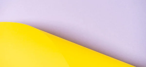 Αφηρημένο δημιουργικό γεωμετρικό καμπύλο σχήμα κίτρινο και ανοιχτό γκρι χρώμα φόντο χαρτί — Φωτογραφία Αρχείου