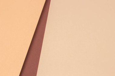 Bej ve kahverengi tonlu soyut renk kağıtları geometri kompozisyonu
