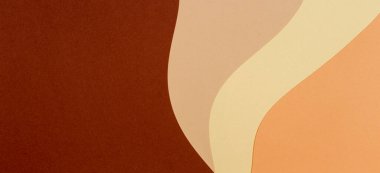 Renkli kağıtlar geometri kompozisyonu arkaplanı bej sarı ve kahverengi tonlu