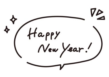 Konuşma baloncukları ve yeni yıl kutlamaları