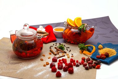 iki cam çaydanlık berry çay ile