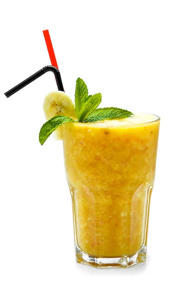 Banana smoothie in a glass — Stock Photo, Image