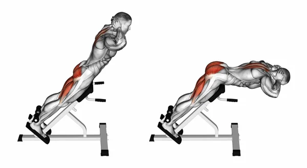 Aptitud para el ejercicio de hiperextensión —  Fotos de Stock
