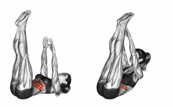 Flexion del cuerpo con un compuesto de las manos y los pies —  Fotos de Stock
