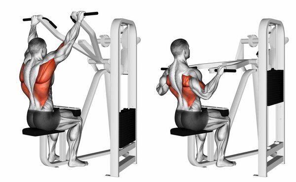 Grip machine lat pulldown