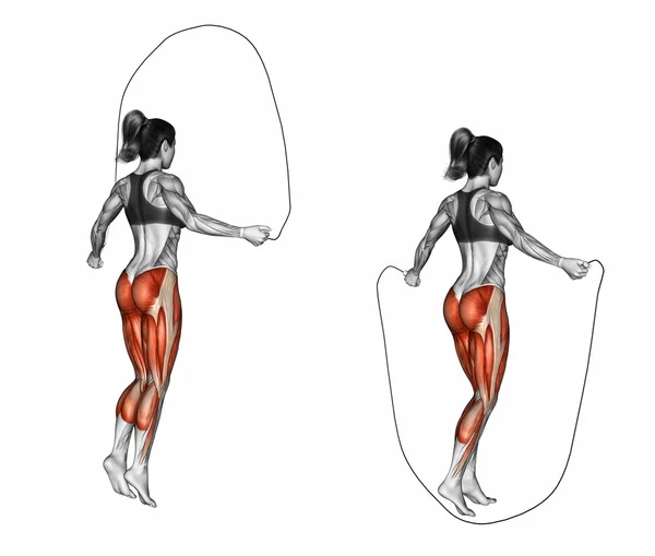 Ejercicio de saltar la cuerda Imagen de archivo