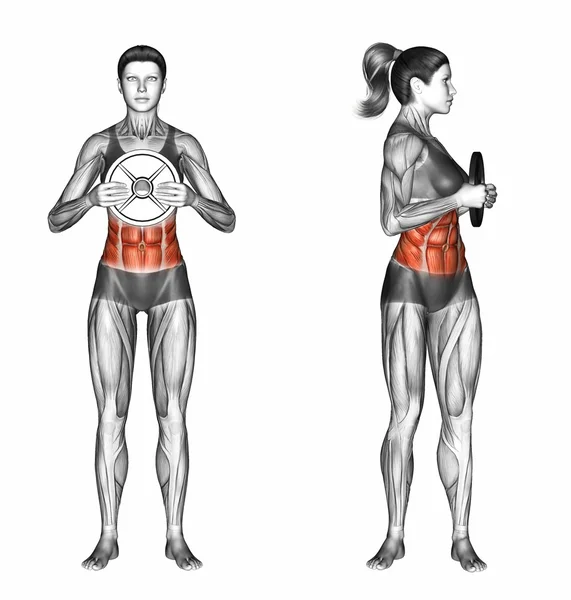 Oblique Twist dengan Lempeng Berat — Stok Foto