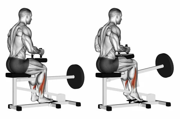 Rise on toes for soleus in simulator — Stock Photo, Image