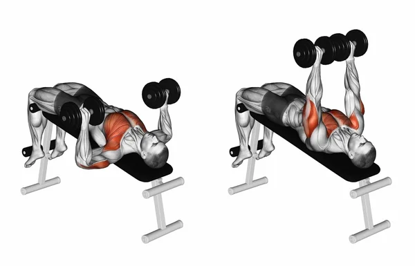 Düşüş Dumbbell Tezgah Basın — Stok fotoğraf