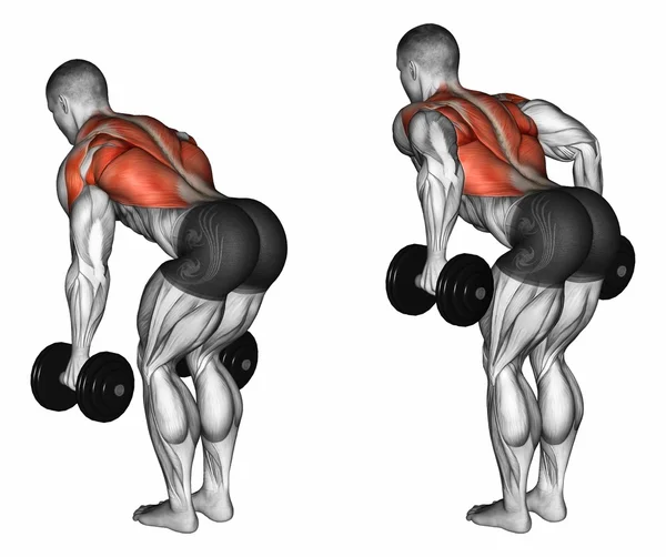 Stuwdruk dumbbells in de helling — Stockfoto