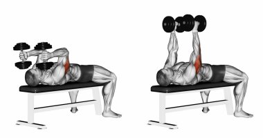 Dumbbells yalan ile uzatma silah
