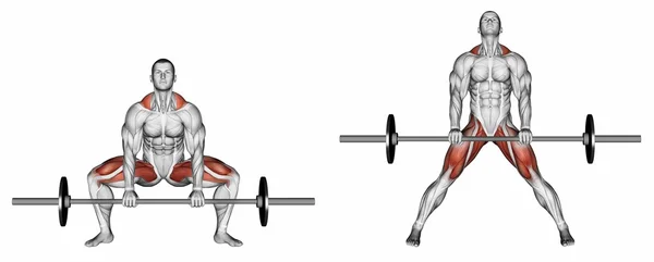 Deadlifts sumo exercise — Stock Photo, Image