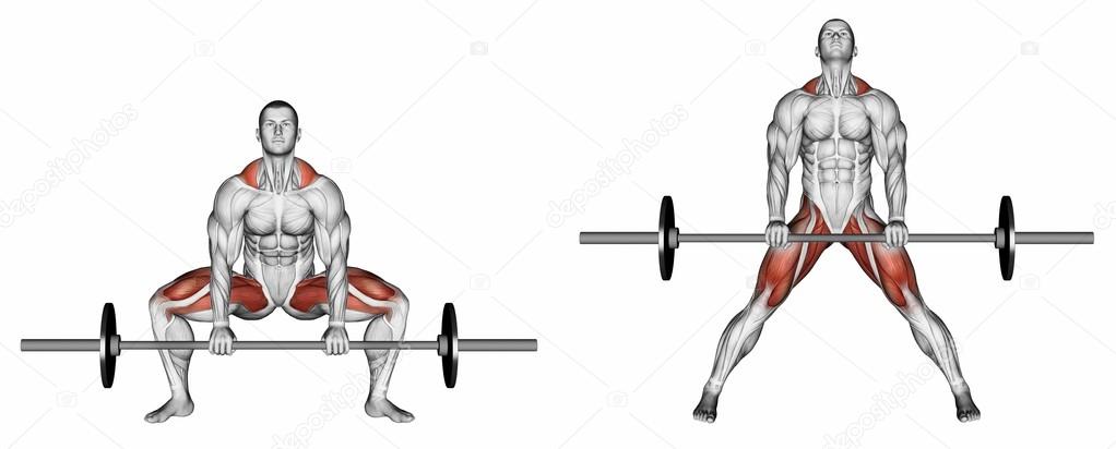 Deadlifts sumo exercise — Stock Photo ©