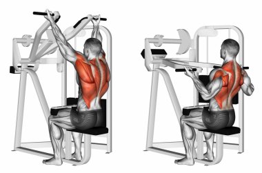 Ters tutuş makine lat pulldown
