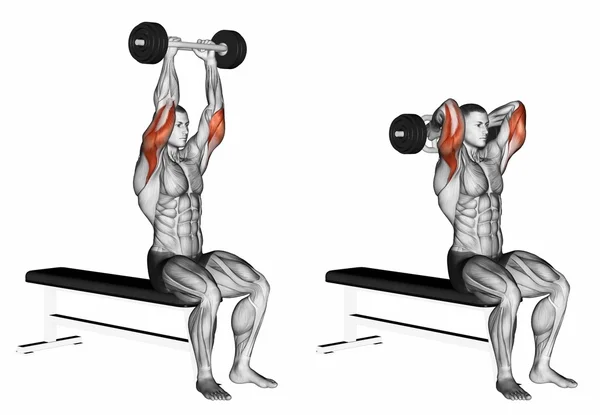 Triceps Bar förlängning — Stockfoto