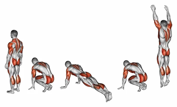 Burpee-Training für Fitness — Stockfoto