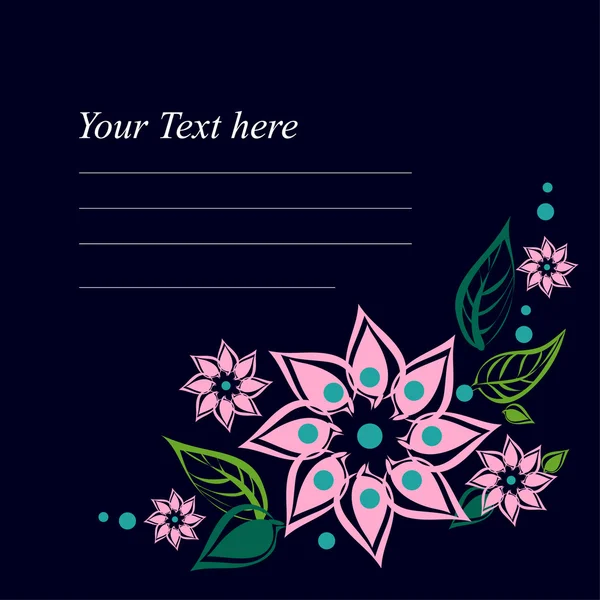 Templates with flowers on a dark background. — Stock Vector