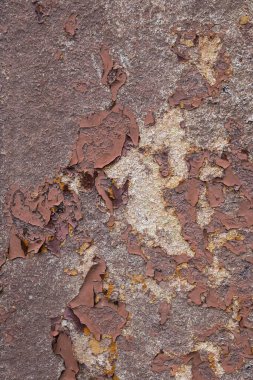 Tahta rengi kahverengi çatlamış panel, arka plan, soyulmuş boya.