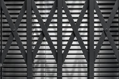 Bir jalousie önünde Demir güvenlik çit