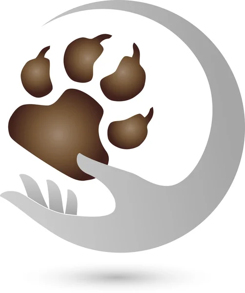 Ruky und Pfote, Hunde, Logo — Stockový vektor