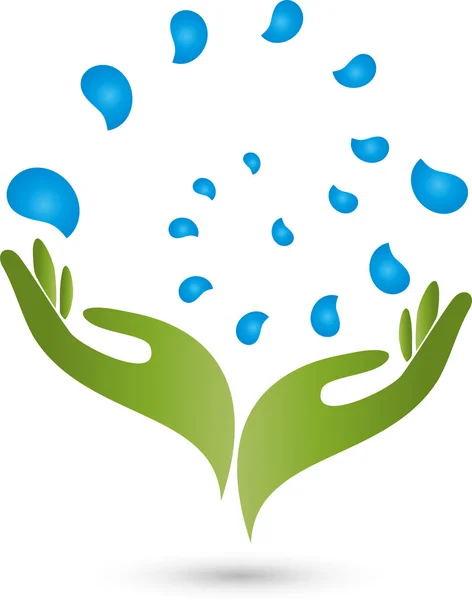 Logo, Main, Wasser, Heilpraktiker — Image vectorielle