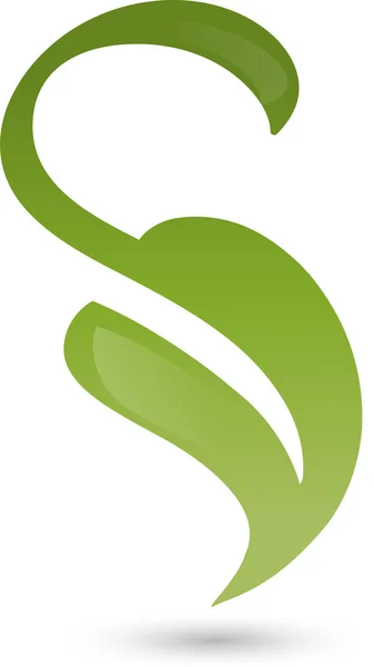 Logo, 3D, Blatt, Bio, Energie — Image vectorielle