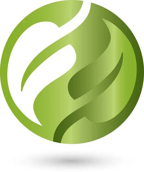 Logo, 3D, Blatt, Bio, Energie — Wektor stockowy