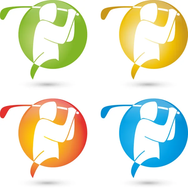 Golf, Golfspieler, Logo, Golfer Hintergrund - Stok Vektor