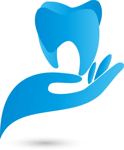 Tangan, Zahn, Logo, Vektor - Stok Vektor