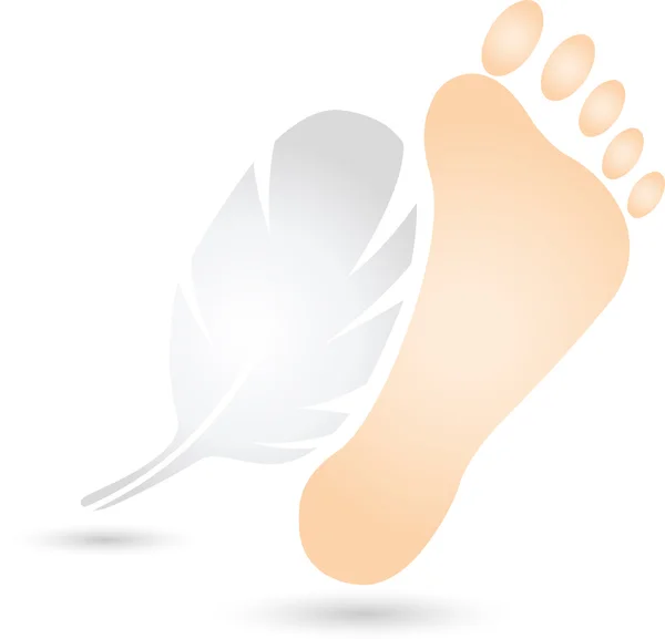 Logo, voet, Feder, Wellness — Stockvector
