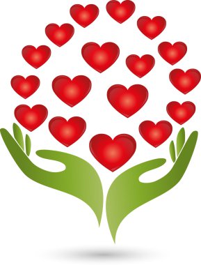 Logo, el, Herzen, Pflanze