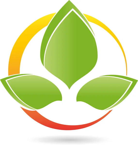 Logo, Blatt, Blume, Heilpraktiker - Stok Vektor