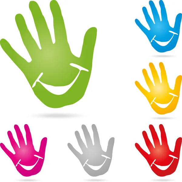 Λογότυπο, χέρι, Kinderarzt, Lachen — Διανυσματικό Αρχείο