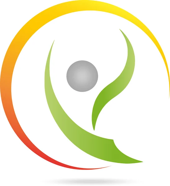 Mensch, Fitness, Gesundheit, Logo - Stok Vektor