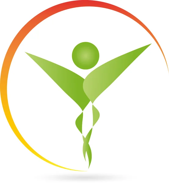 Logo, Mensch, Fitness, Fisioterapia, Heilpraktiker — Vettoriale Stock