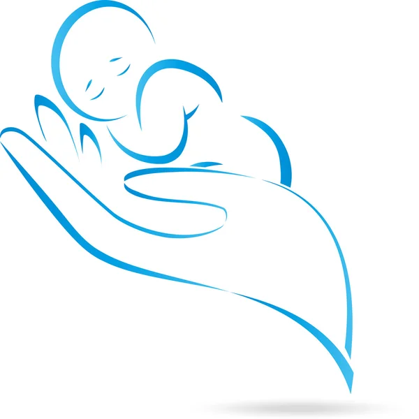 Λογότυπο, χέρι, είδος, μωρό — Διανυσματικό Αρχείο
