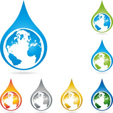Logo, Erde'yi, Weltkugel, Tropfen Wasser