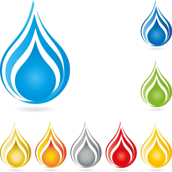 Logo, Wassertropfen, Tropfen, Wasser — Stockvector
